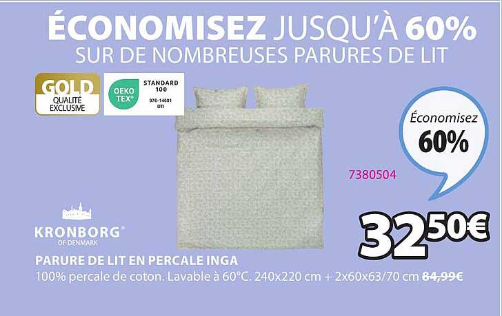 kronborg parure de lit en percale inga