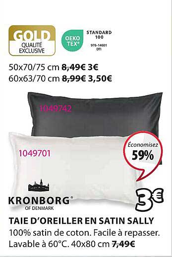 kronborg taie d'oreiller en satin sally