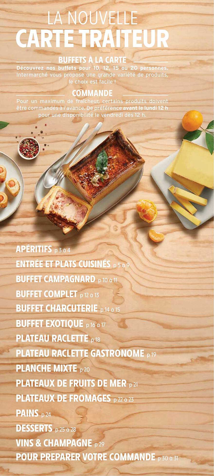 la nouvelle carte traiteur