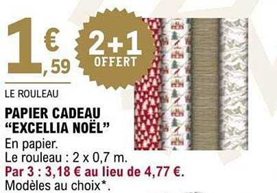 le rouleau papier cadeau "excellia noël"