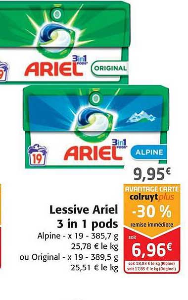 lessive ariel 3in1 pods