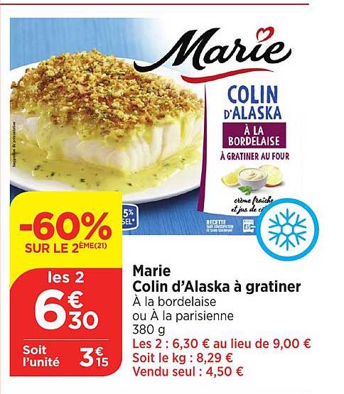 marie colin d'alaska à gratiner