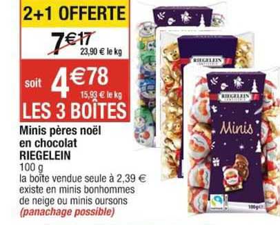 minis pères noël en chocolat riegelein