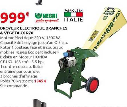 negri broyeur électrique branches & végétaux r70