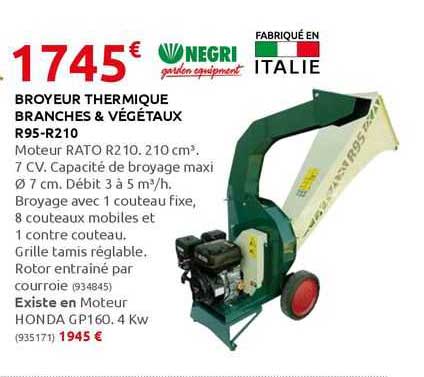 negri broyeur thermique branches & végétaux r95-r210