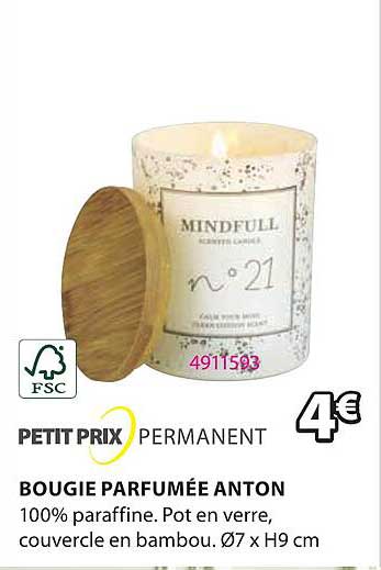 petit prix permanent bougie parfumée anton