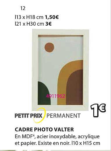 petit prix permanent cadre photo valter