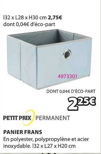 Petit Prix Permanent Panier Frans