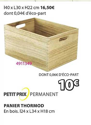 petit prix permanent panier thormod