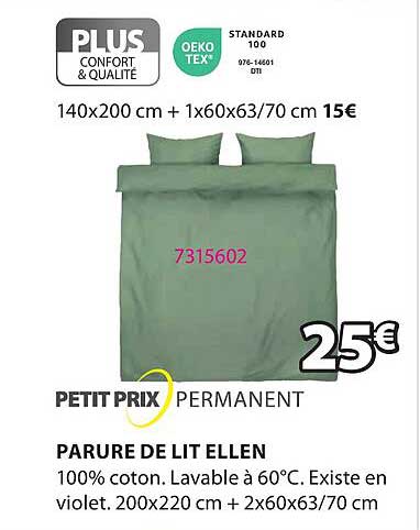 petit prix permanent parure de lit ellen