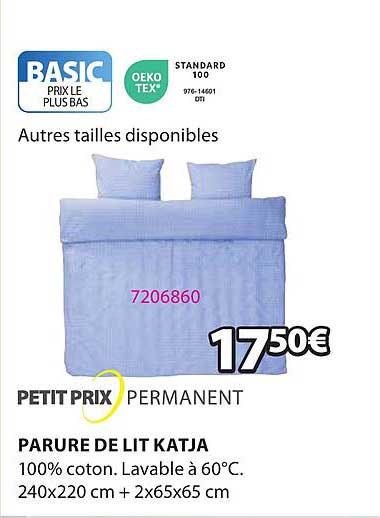 petit prix permanent parure de lit katja