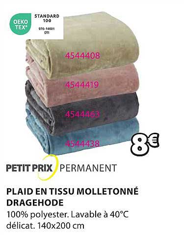 petit prix permanent plaid en tissu molletonné dragehode