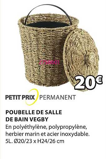 Petit Prix Permanent Poubelle De Salle De Bain Vegby