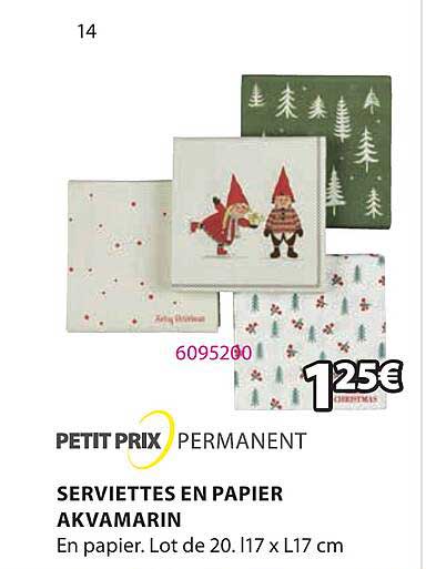 petit prix permanent serviettes en papier akvamarin