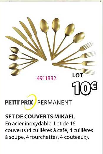 petit prix permanent set de couverts mikael