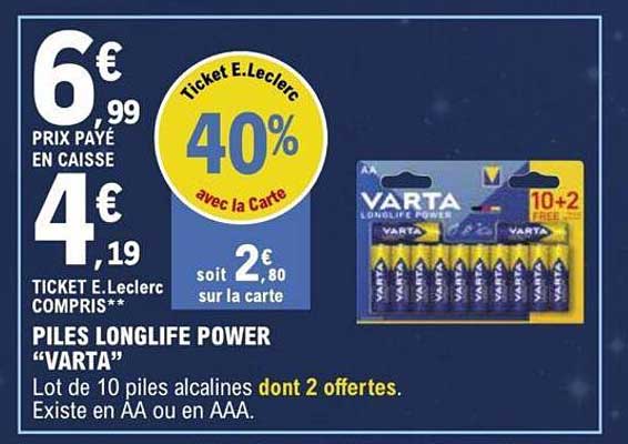 piles longlife power "varta"
