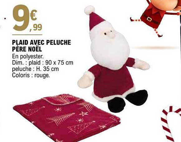 plaid avec  peluche père noël