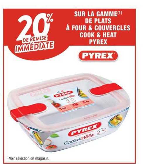 plat à four & couvercles cook & heat pyrex
