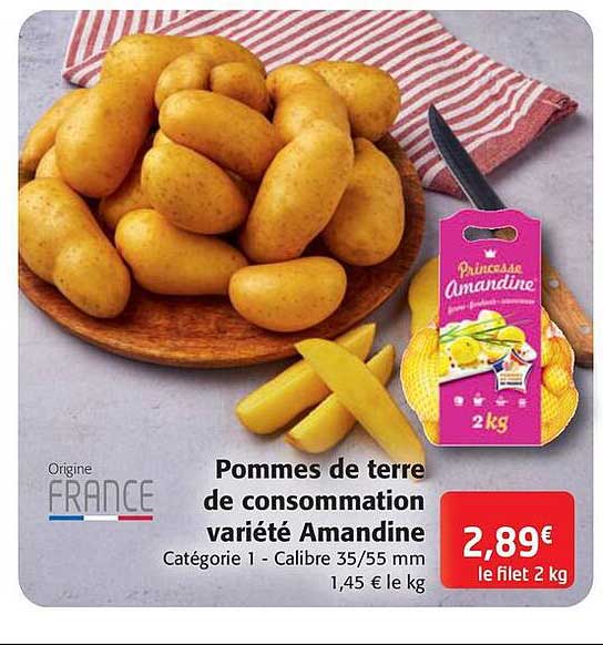 pommes de terre de consommation variété amandine