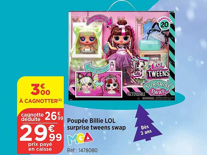poupée billie lol surpire tweels swap mga