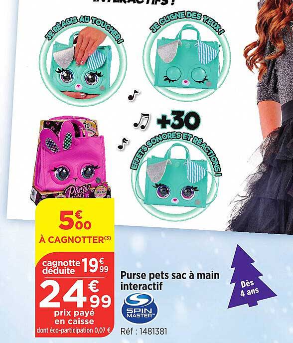 purse pets sac à main interactif