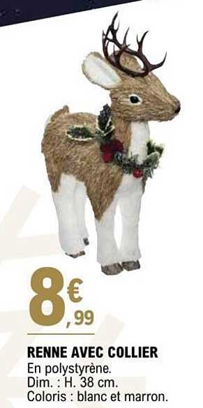 renne avec collier