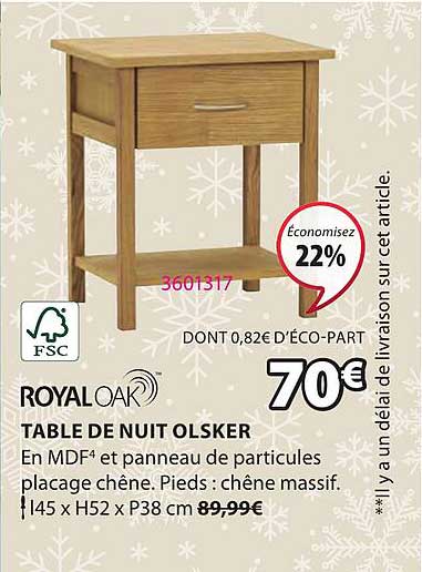 royal oak table de nuit olsker