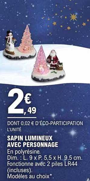 sapin lumineux avec personnage