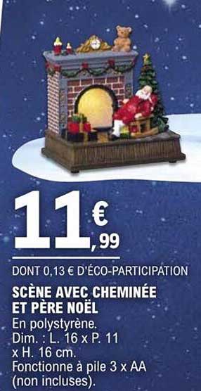 scène avec cheminée et père noël