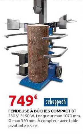 scheppach fendeuse à bûches compact 8t