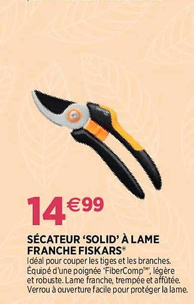 sécateur 'solid' à lame franche fiskars