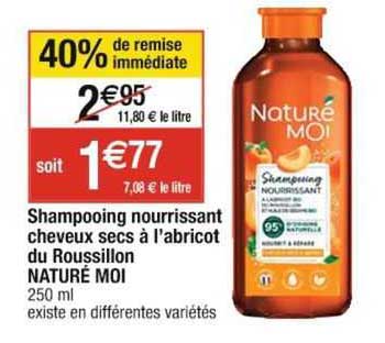 shampooing noussissant cheveux secs à l'abricot du roussillon naturé moi