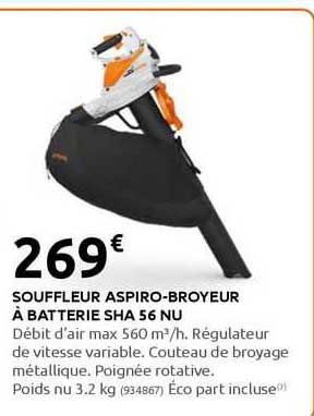 souffleur aspiro-broyeur à batterie sha 56 nu