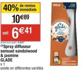 spray diffuseur sensuel sandalwood & jasmine glade