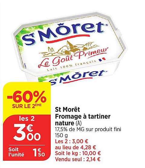 st morêt fromage à tartiner nature