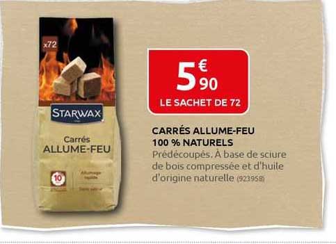 starwax carrés allume-feu 100 % naturels
