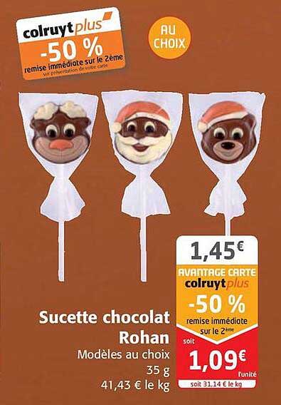 sucette chocolat rohan