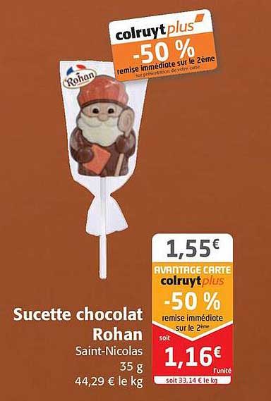 sucette chocolat rohan