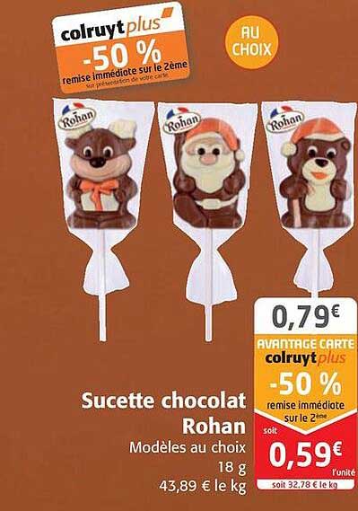 sucette chocolat rohan