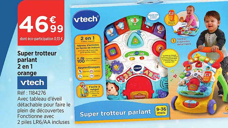 super trotteur parlant 2 en 1 vtech