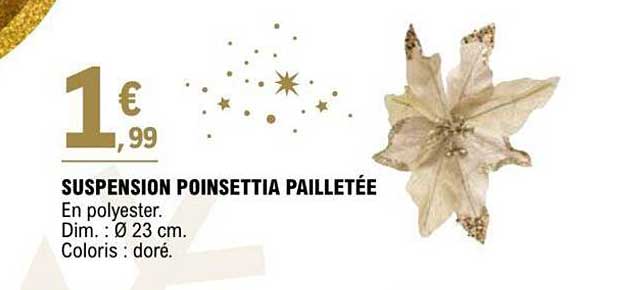 suspension poinsettia pailletée