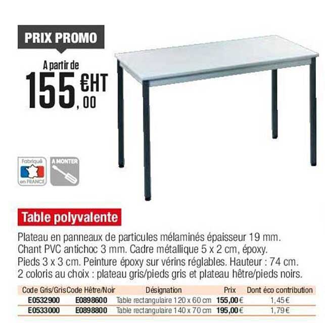 table polyvalente