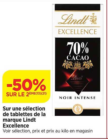 Tablettes De La Marque Lindt Excellence