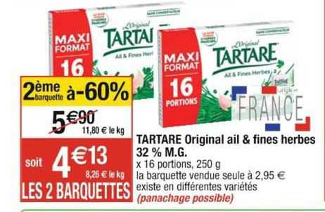 Tartare Original Ail & Fines Herbes 32% Mg
