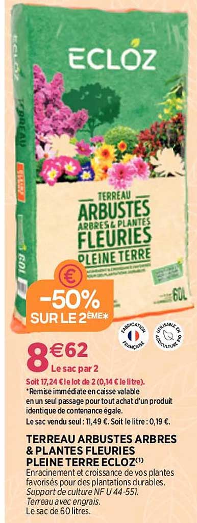 terreau arbustes arbres & plantes fleuries pleine terre ecloz
