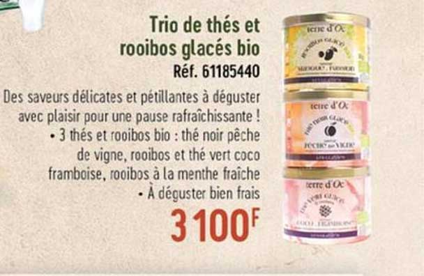 trio de thés et rooibos glacés bio