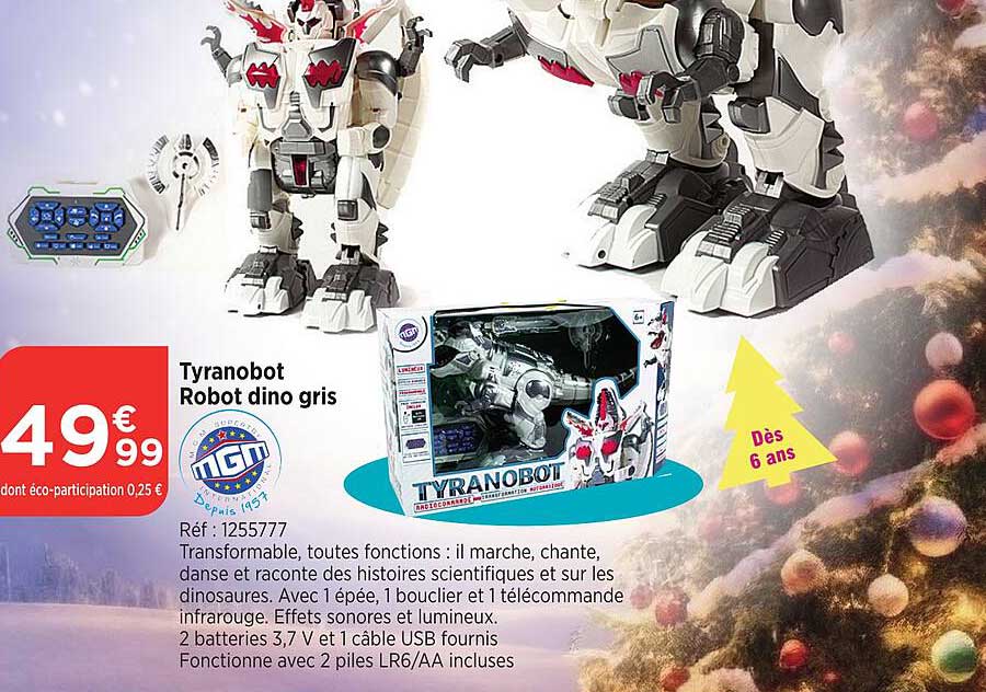 tyranobot robot dino gris mgm