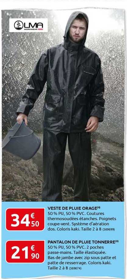 veste de pluie orage pantalon de pluie tonnerre lma