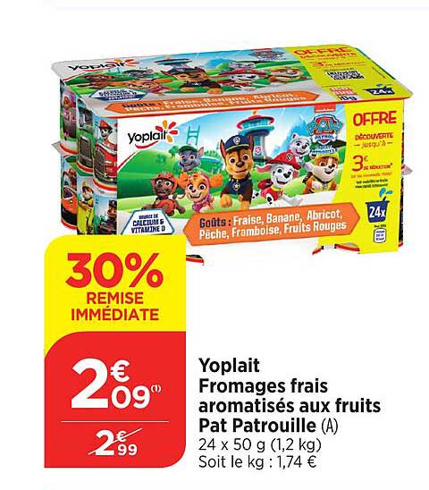yoplait fromages frais aromatisés aux fruits pat patrouille