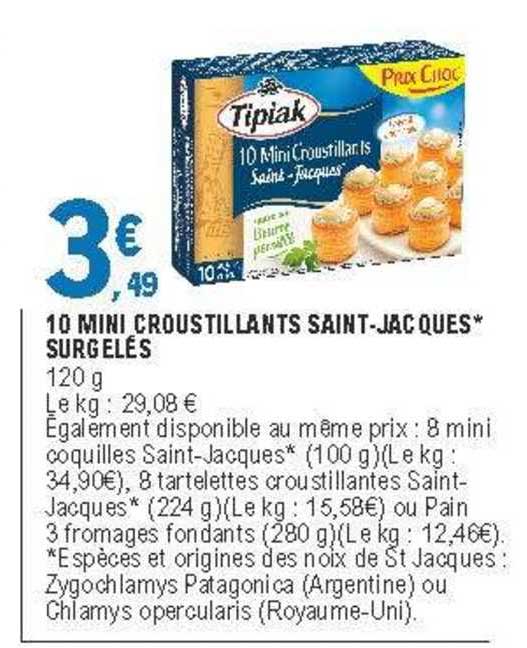 10 mini croustillants saint-jacques surgelés